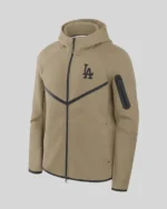 Shop Los Angeles Dodgers Nike Black Tech Fleece Windrunner Full-Zip Hoodie Jacket Sale Olive Green