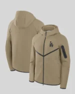 Shop Los Angeles Dodgers Nike Black Tech Fleece Windrunner Full-Zip Hoodie Jacket on Sale Olive Green