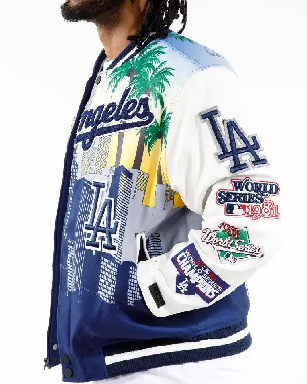 Shop MLB Los Angeles Dodgers Remix Varsity Jacket Sale Site post
