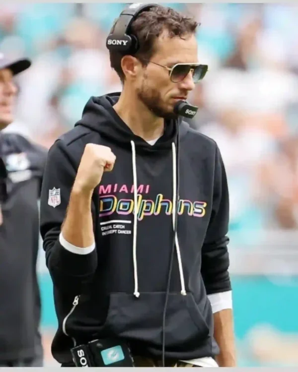 Shop Mike McDaniel Miami Dolphins 2025 Crucial Catch Black Hoodie For Sale