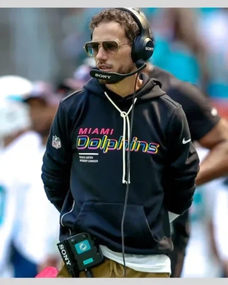 Shop Mike McDaniel Miami Dolphins 2025 Crucial Catch Black Hoodie on Sale