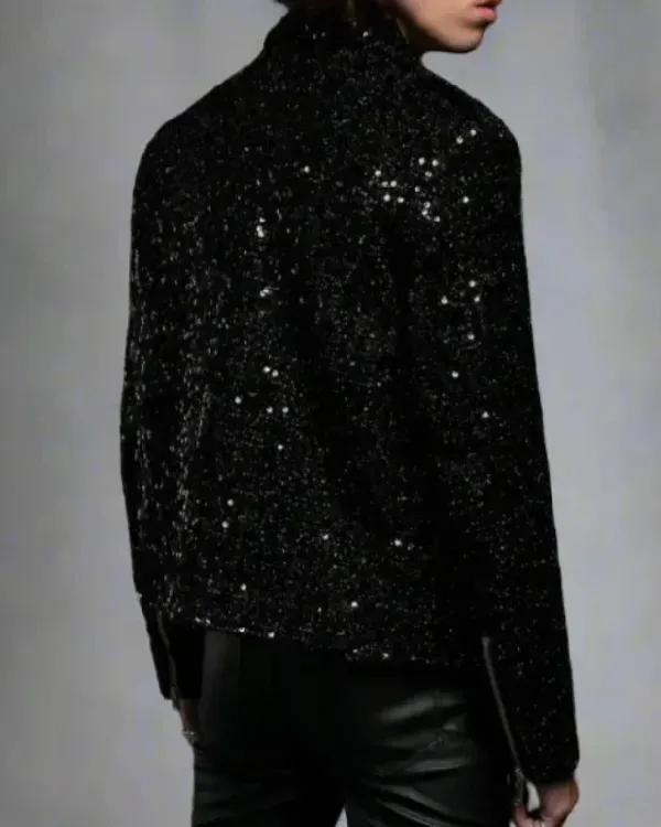 Shop Motor Cycle Sequins Jacket For Men Sale Back