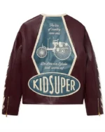 Shop Recreation – Kid Super X Mercedes Benz Racer Leather Jacket Burundy Sale Back