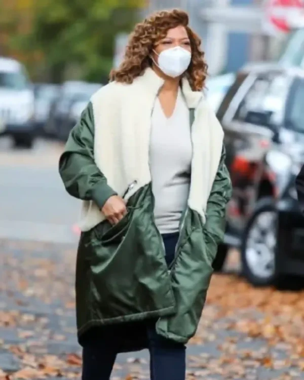Shop Robyn McCall The Equalizer 2021 Queen Latifah Green & White Coat Sale