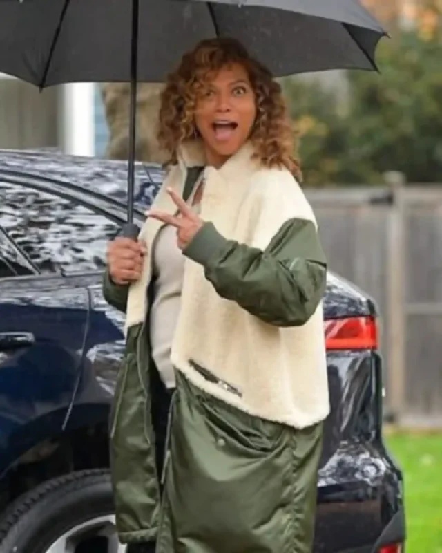 Shop Robyn McCall The Equalizer 2021 Queen Latifah Green & White Coat Sale Site post