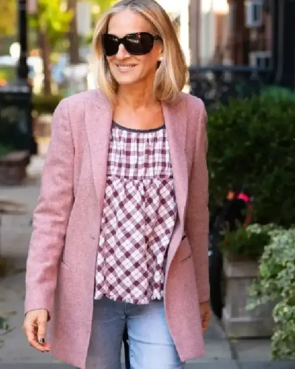 Shop Sarah Jessica Parker NYC 2025 Single-Breasted Dusty Pink Blazer