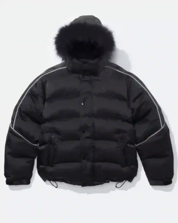 Shop Supreme Jordan Faux Fur Trim Hooded Puffer Jacket Sale Black