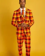 Shop Thanksgiving Orange Plaid Suit For Womens Sale