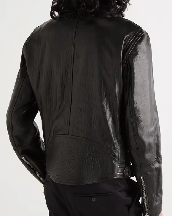 Shop The Alexander Mcqueen Biker Slim Fit Leather Jacket Sale Back