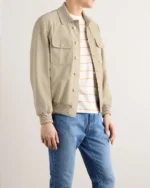 Shop The Brunello Cucinelli Suede Jacket For sale