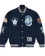 Sierra Toronto Maple Leafs OVO Black Varsity Jacket