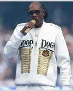 Snoop Dogg AFL Grand Final 2025 Gold Hussar-Style Braided Embellishments White Jacket