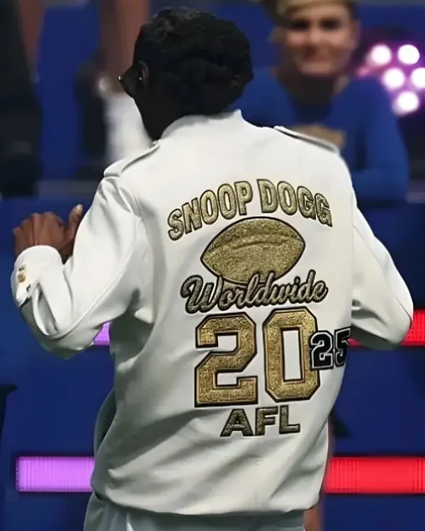 Snoop Dogg AFL Grand Final 2025 White Jacket bck
