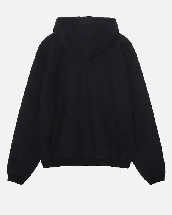 Stussy Sport Zip-Up Unisex Hoodie For Sale Black Back