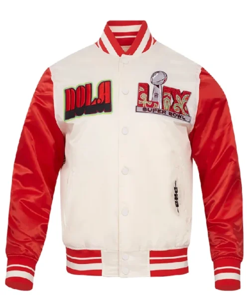 Super Bowl LIX Pro Standard Cream Sublimated Satin Full-Snap Jacket