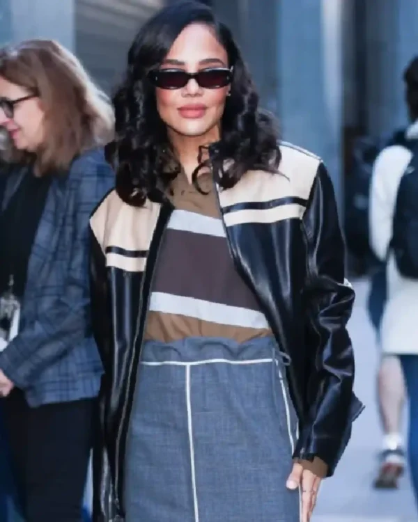 Tessa Thompson NYC 2025 Leather Jacket