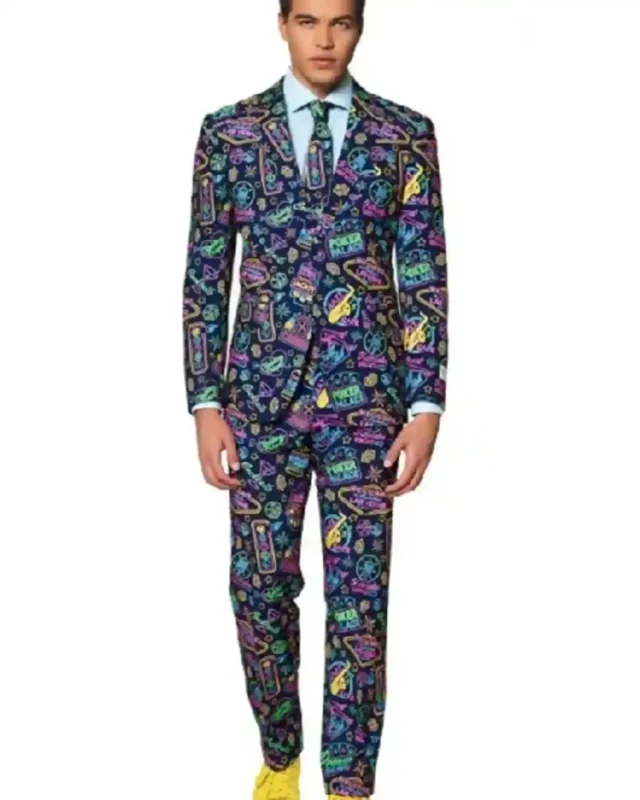 Thanksgiving Las Vegas Print Suit for Men