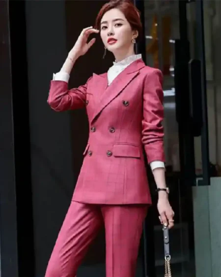 Thanksgiving Pink Plaid Suit