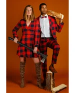 Thanksgiving Red and Black Check Plaid Suit