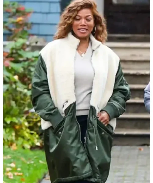 The Equalizer Queen Latifah Green & White Coat