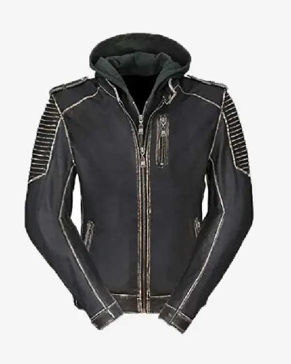 The Killing Suicide Squad Joker Hooded Leather Jacket