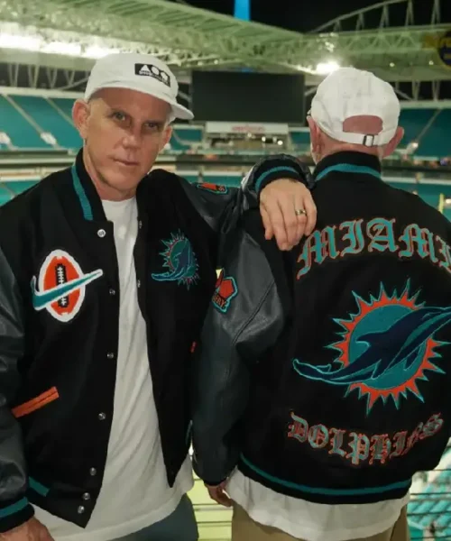 The Nike x Miami Dolphins x Shoe Gallery Rivalries Varsity Jacket