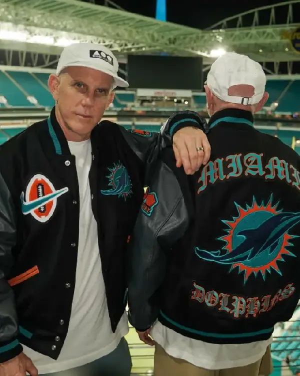 The Nike x Miami Dolphins x Shoe Gallery Rivalries Varsity Jacket