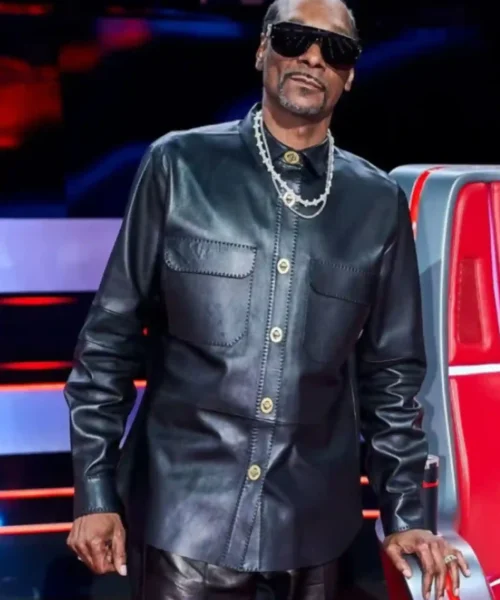 The Voice S28 Snoop Dogg Black Leather Jacket