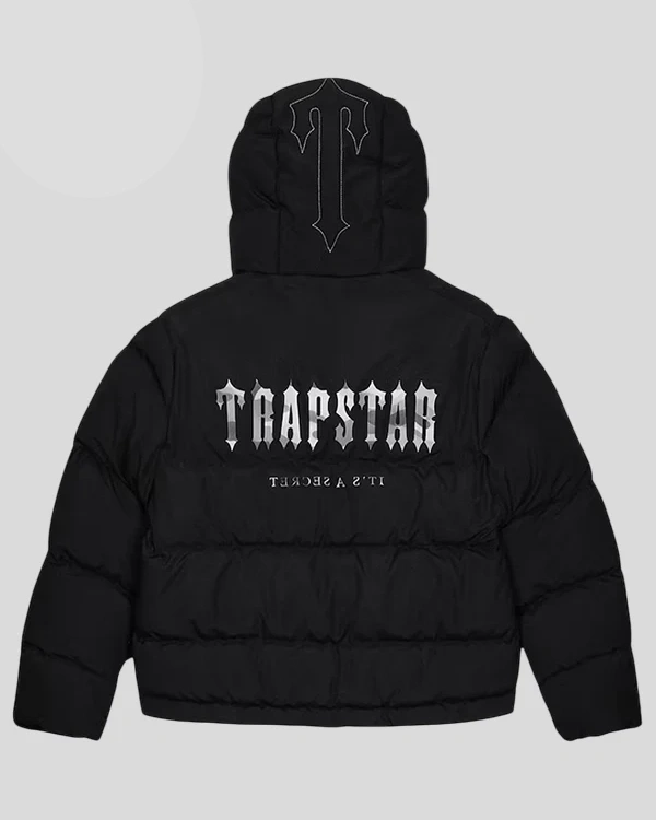 Trapstar Black & Blue Puffer Jacket For Sale back