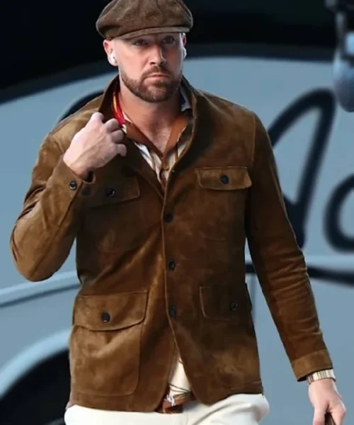 Travis Kelce Cashmere Suede Military Jacket
