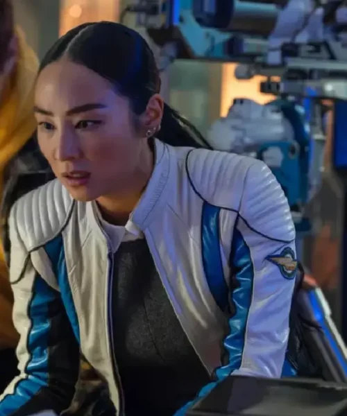 Tron Ares Greta Lee White Leather Jacket