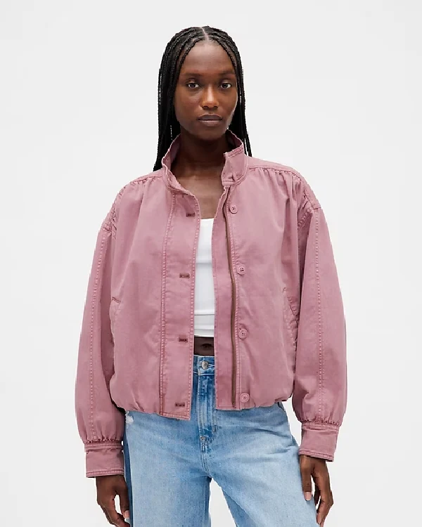 Twill Bubble Mauve Pink Wash Jacket