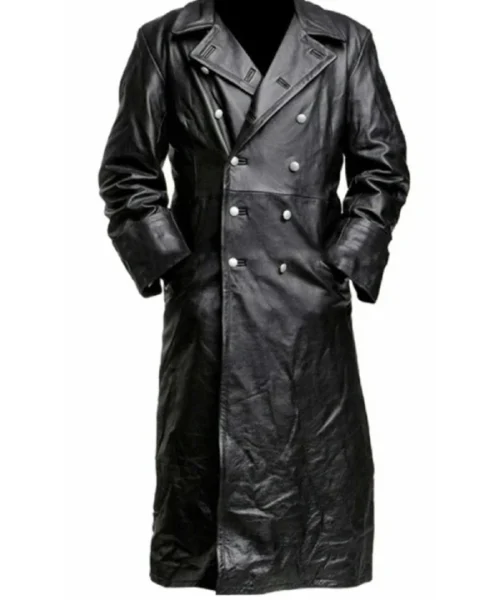 WW2 German Officer Black Trench Coat