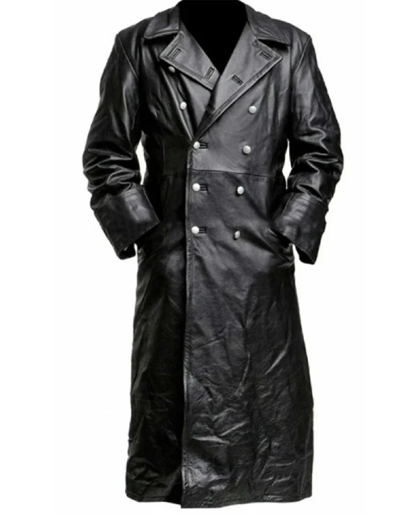WW2 German Officer Black Trench Coat