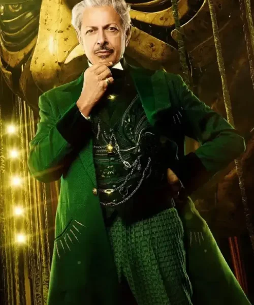 Wicked 2024 Jeff Goldblum Green Coat