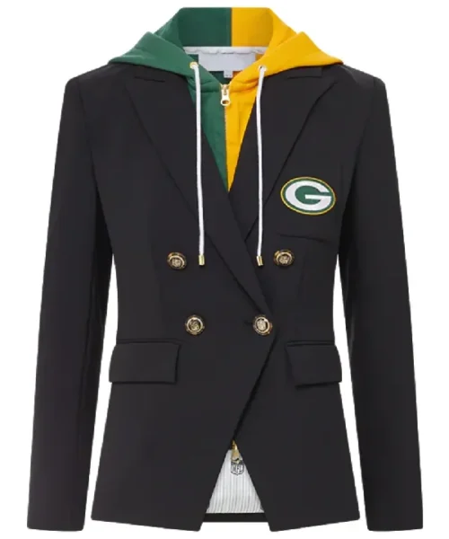 Women Green Bay Packers Black Blazer