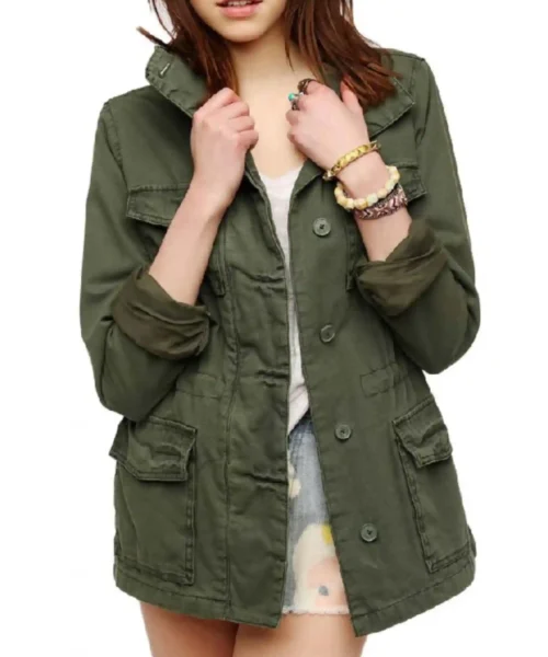 Women Military Green Cotton Jacket