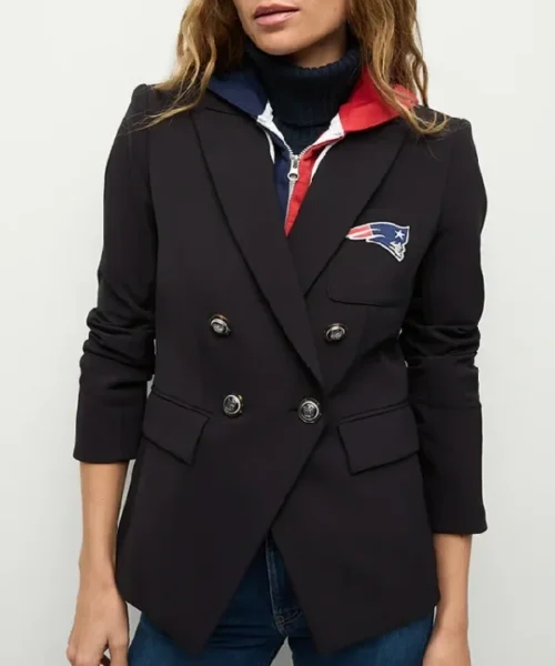 Women New England Patriots Black Blazer