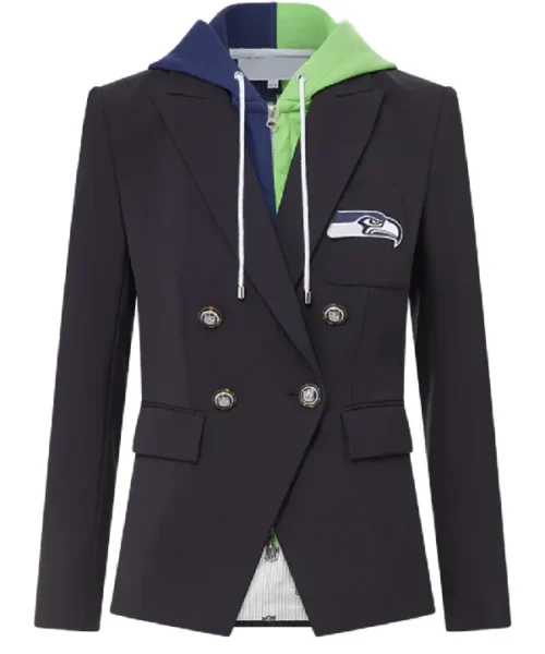Women Seattle Seahawks Black Blazer