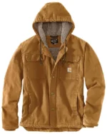 relaxed fit washed duck sherpa-lined utility jacket