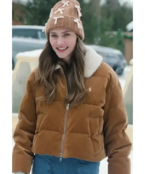 A Merry Little Ex-Mas 2025 Emily Hall Brown Corduroy Puffer Jacket