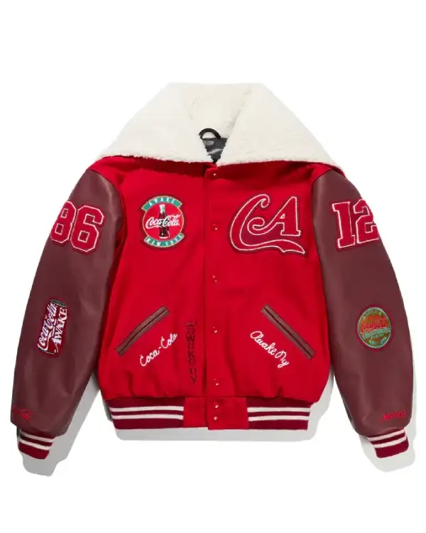 AWAKE NY x Coca-Cola Fleece Varsity Jacket