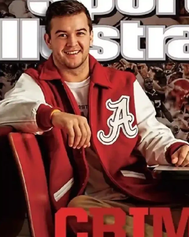 Alabama Crimson Tide Red and White Varsity Jacket