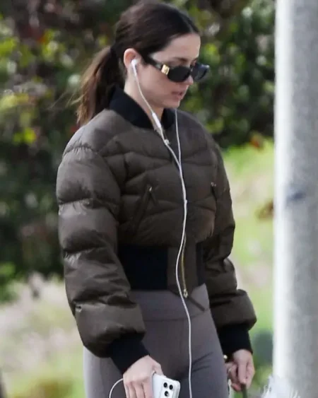 Ana De Armas Brown Puffer Jacket sale