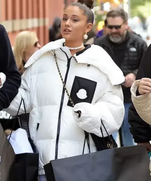 Ariana Grande Singer White Puffer Jacket