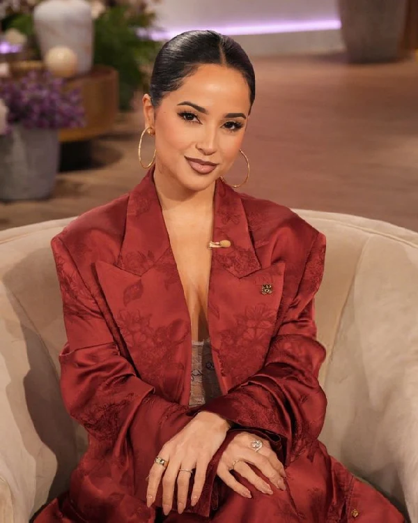 Becky G Red Satin Suit