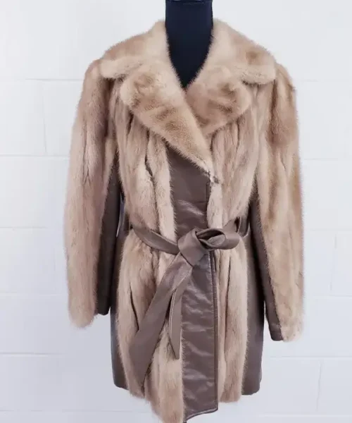 Beige Mink Fur Coat_