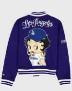 Betty Boop Los Angeles Dodgers Blue Varsity Bomber Jacket