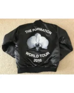 Beyonce Formation World Tour Black Satin Bomber Jacket