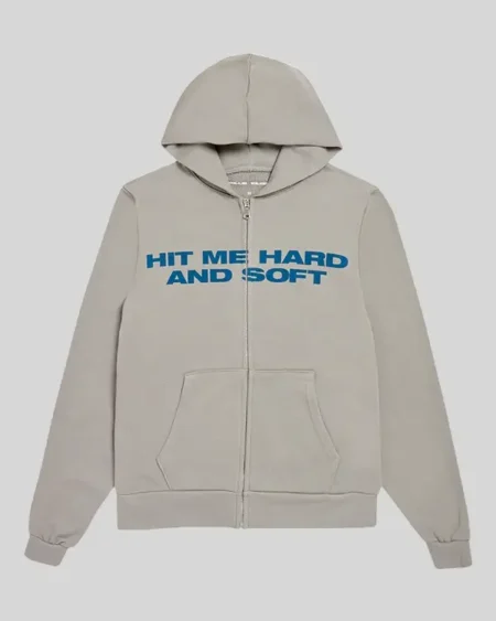 Billie Eilish HIT ME HARD AND SOFT Grey Zipper Hoodie